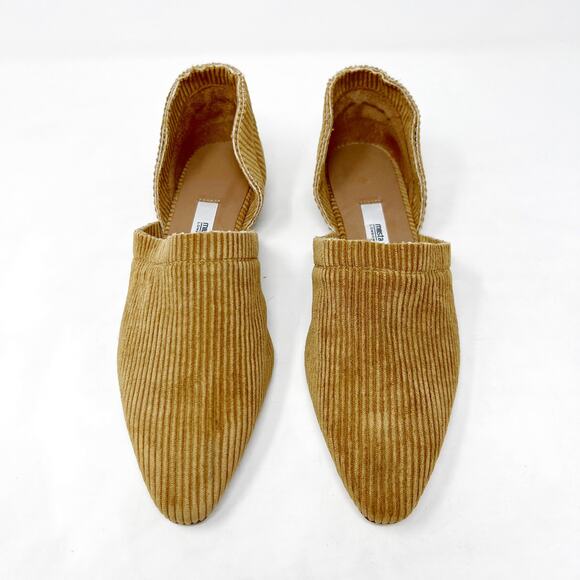 [Miista London] Tan Corduroy Pointed Toe D'Orsay Flats NWOT Size 39 US 8.5 - Picture 13 of 13